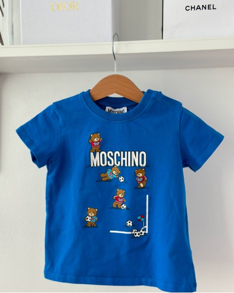 Triko dětské Moschino modré s medvídky